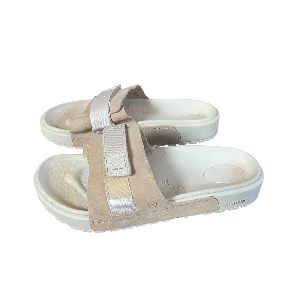 Anodyne No. 65 Sport Slide Women 8 Beige Suede Leather Orthopedic Comfort